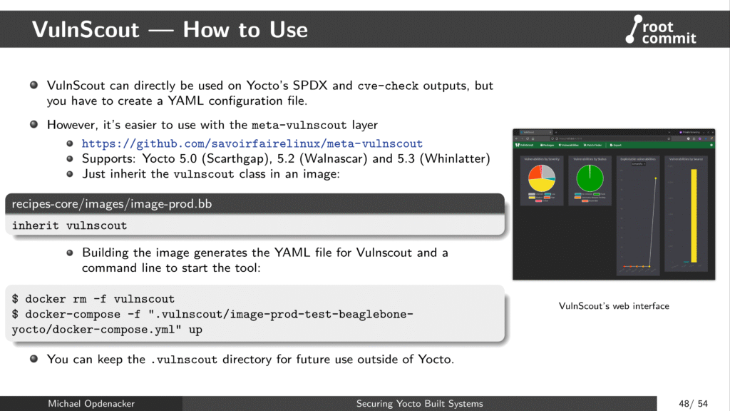 Vulnscout for vulnerability scanning from Yocto SPDX